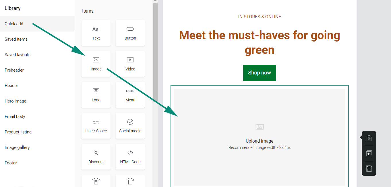add image with Omnisend's email builder