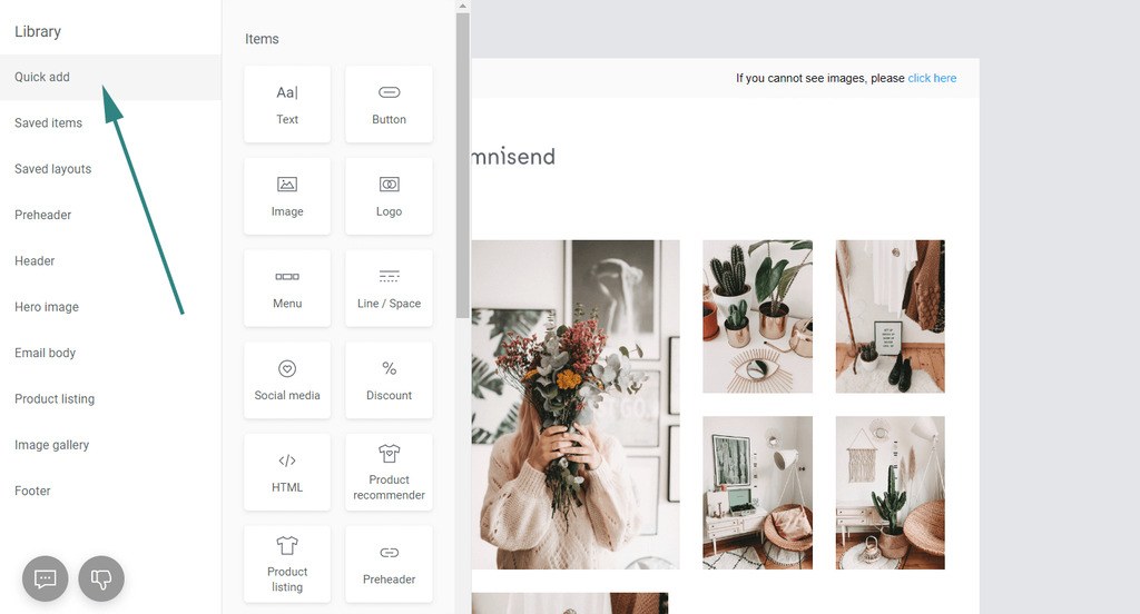 Omnisend email builder for WooCommerce