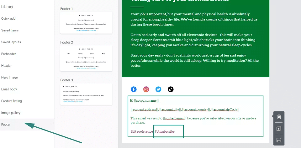 Omnisend email builder