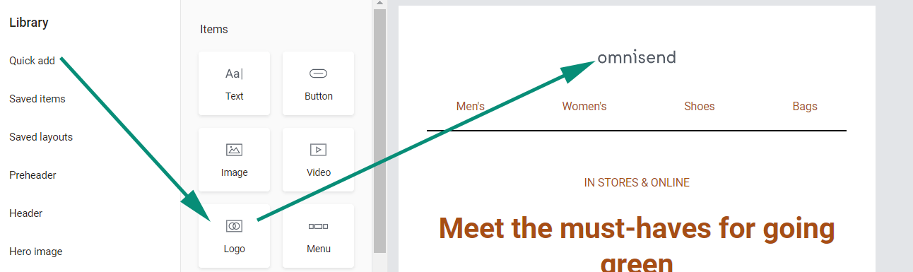 add logo in email with Omnisend's email builder