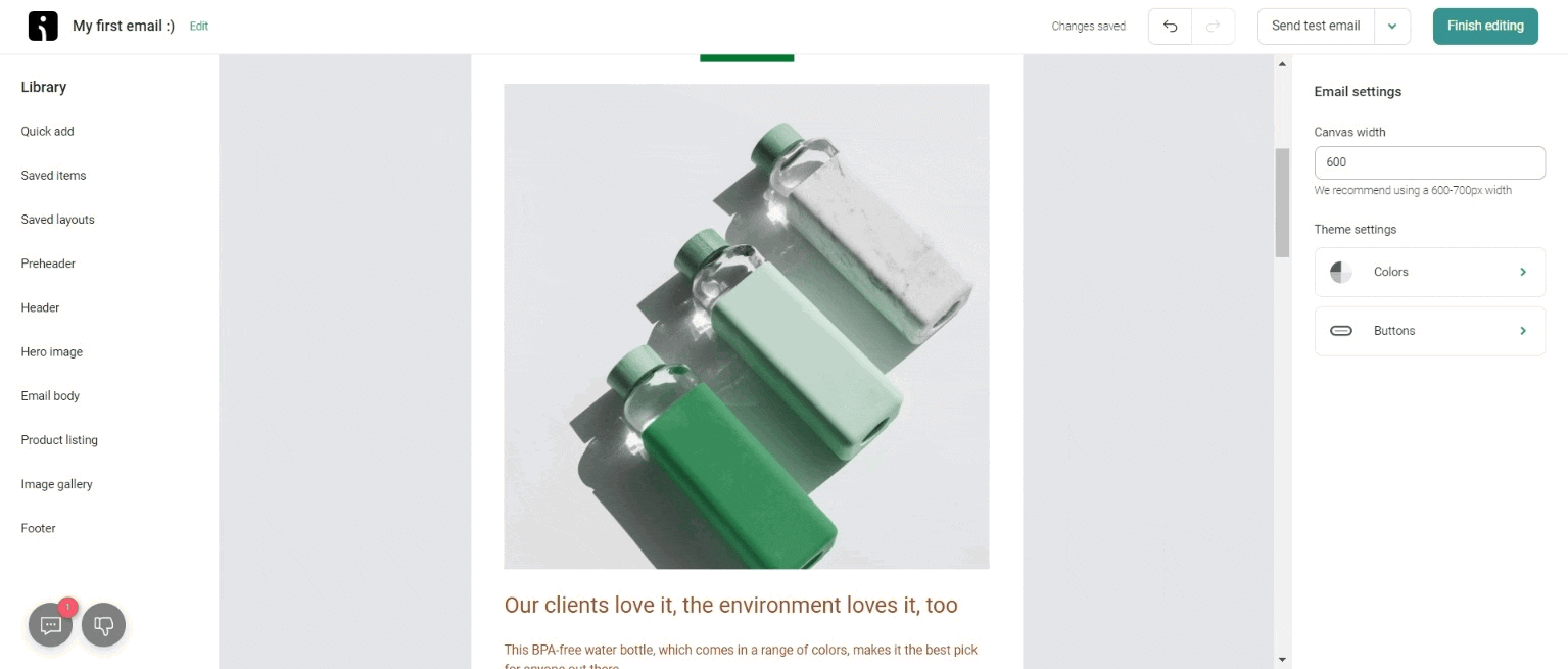 Omnisend email builder