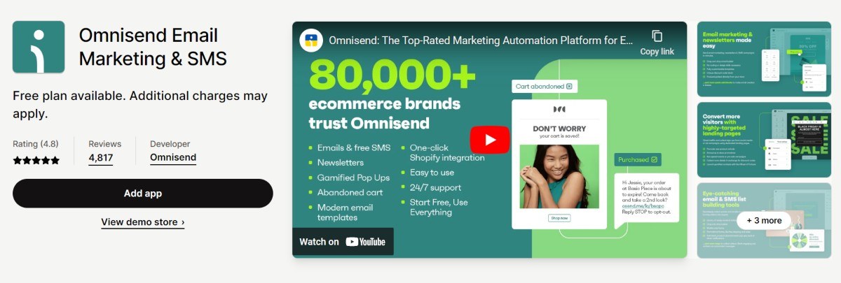 Omnisend Shopify app