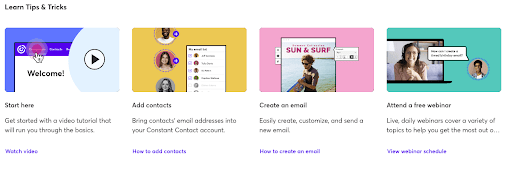 Constant Contact interface