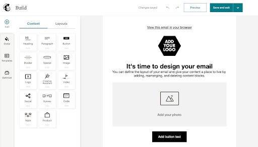 Mailchimp interface