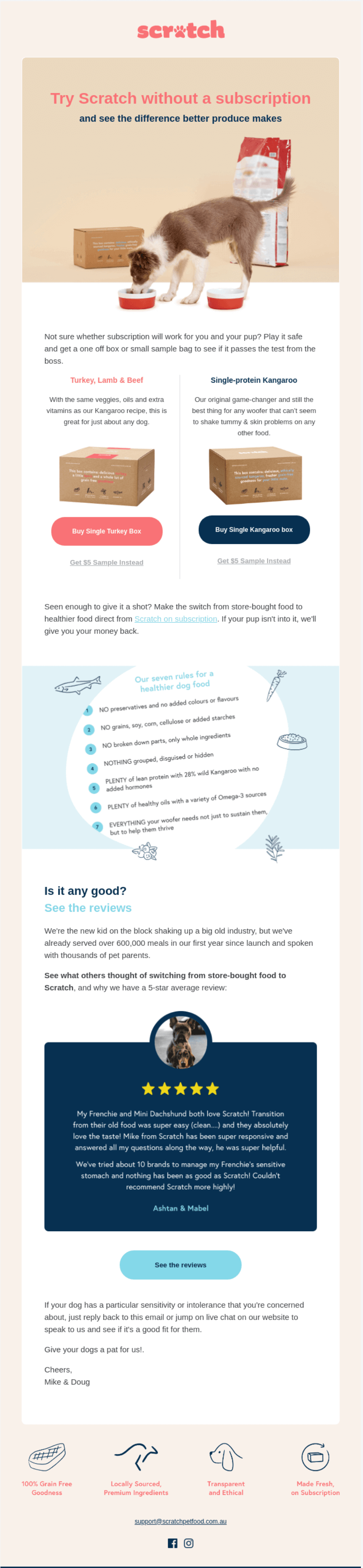 Scratch email newsletter