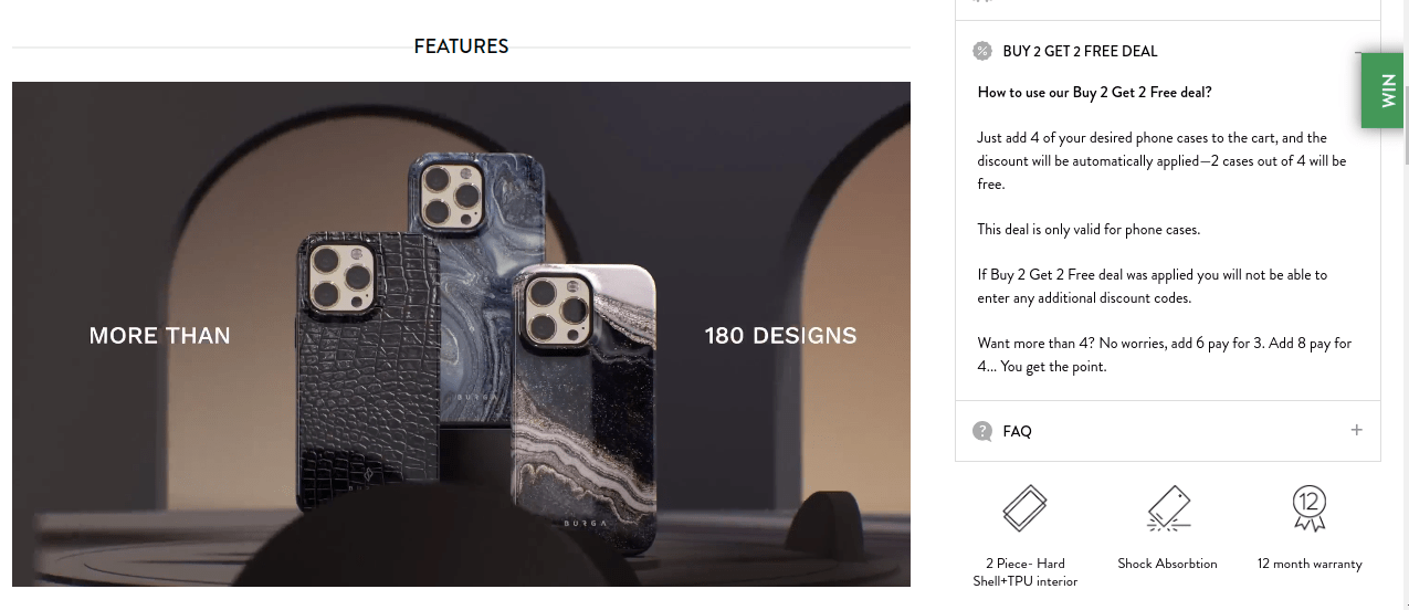 Bundle pricing example: Burga