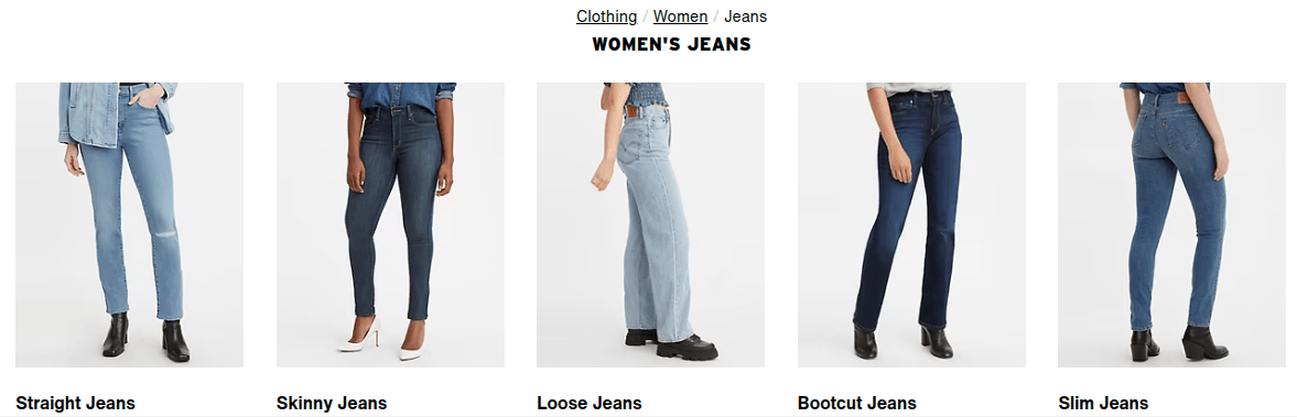 Bundle pricing example: Levi’s