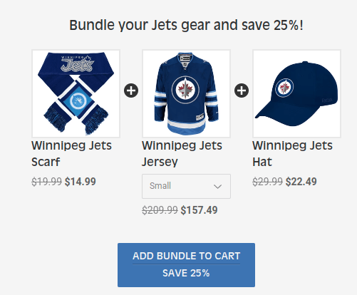 Bundle pricing example: MyShopify