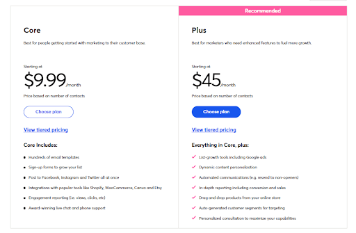 Pricing for Constant Contact