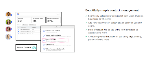 Email list management for Constant Contact