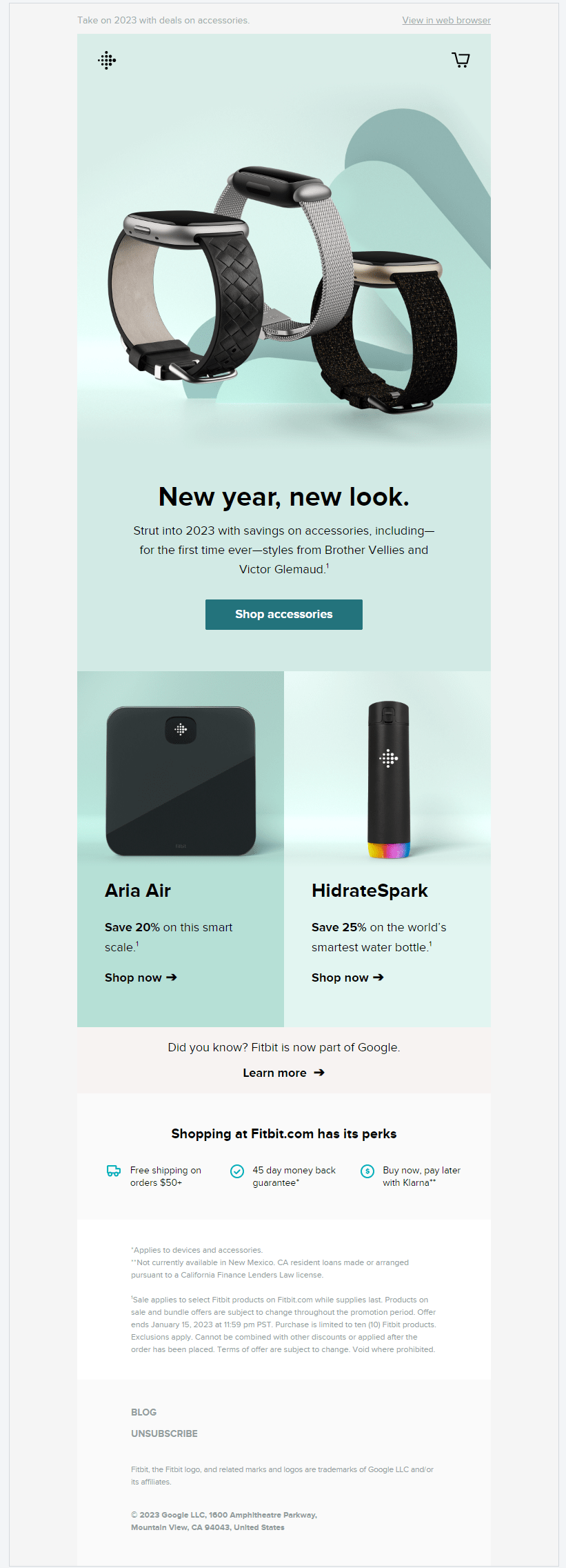 Fitbit New Year email