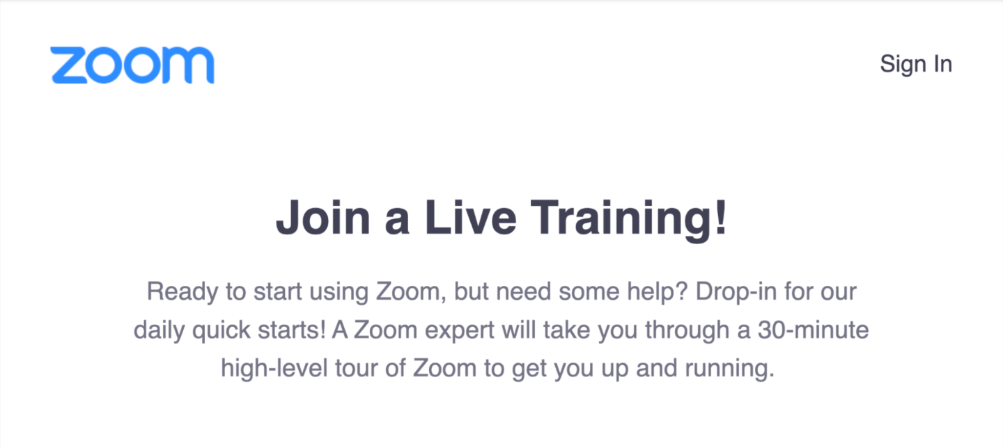 Email header example: Zoom