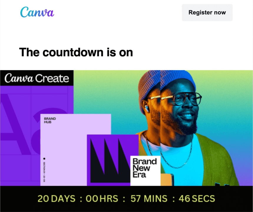 Email header example: Canva