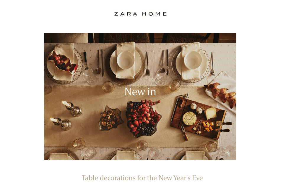 Zara email header