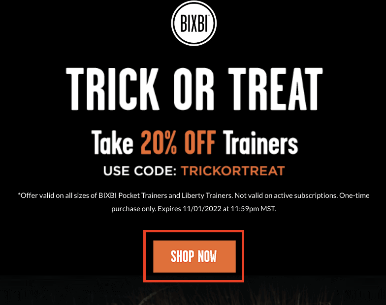BIXBI email with a clear CTA