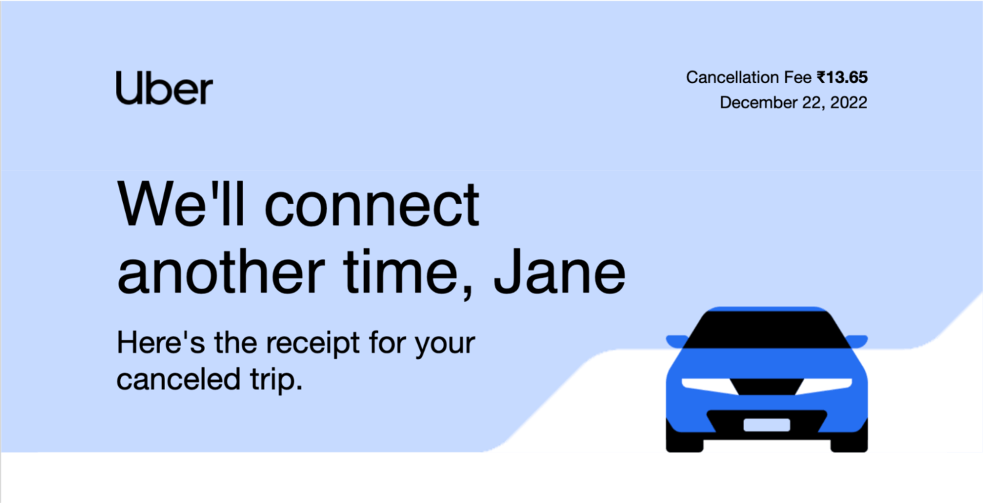 Email header example: Uber