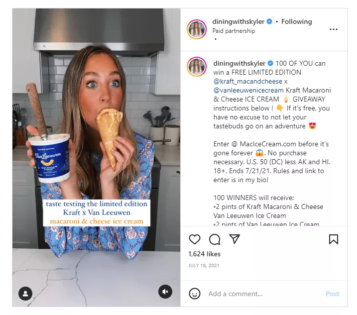 social media post with videos featuring influencers