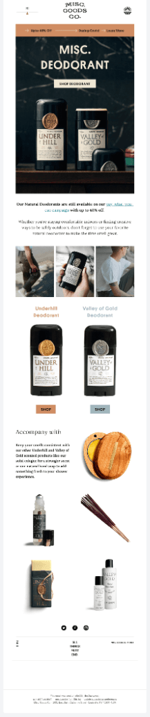 Misc. Goods Co email with special offer