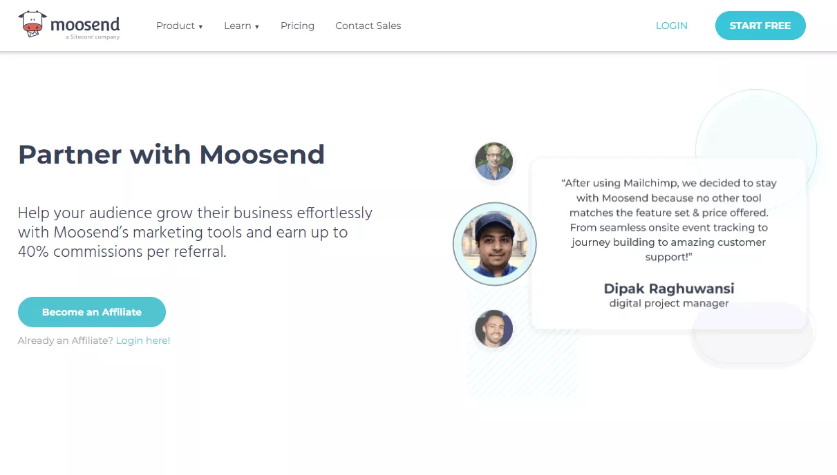 Moosend affiliate program