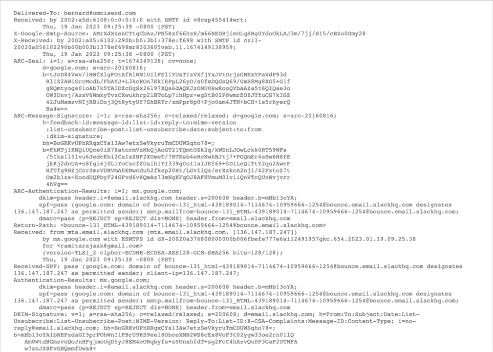 email header format