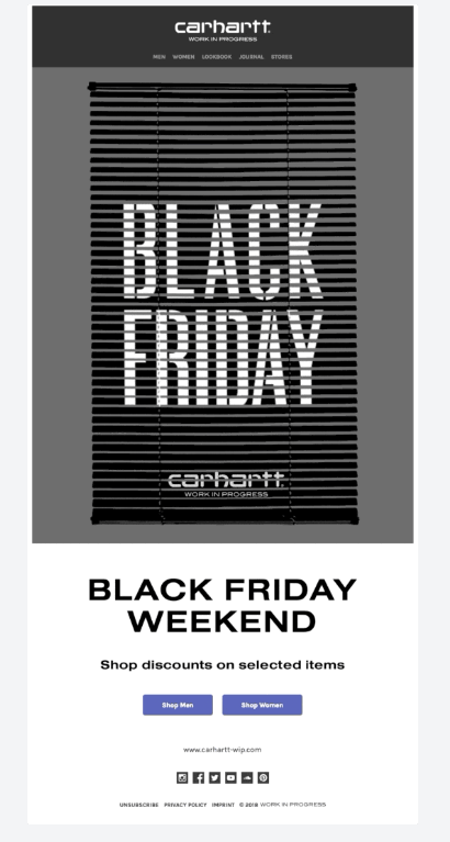 seasonal campaign - black friday email