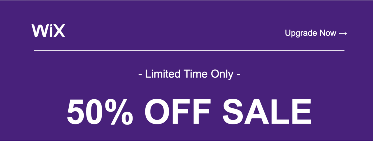 Email header example: Wix