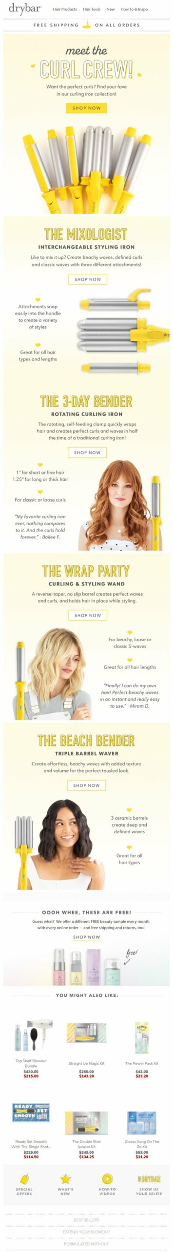 Hair care email example: Drybar
