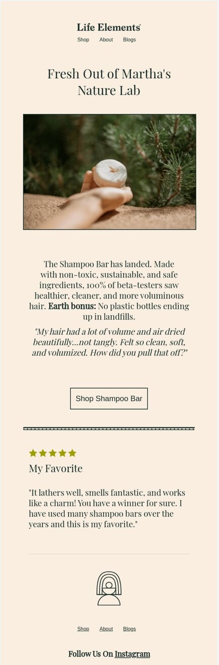 hair care email example: Life elements