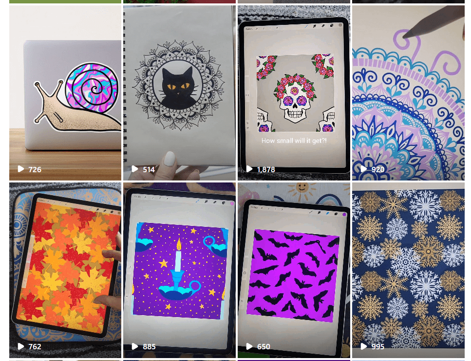Instagram artist's Reels page