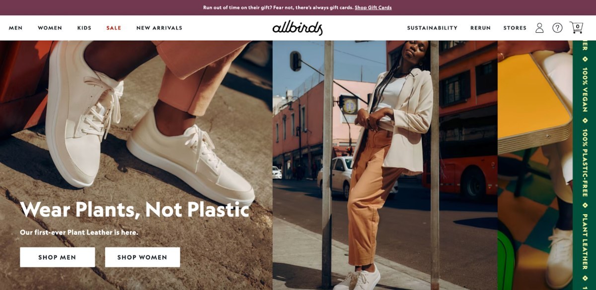 Allbirds website