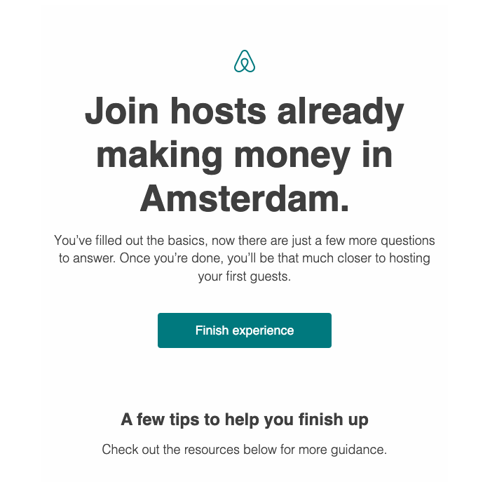 customized email by Airbnb