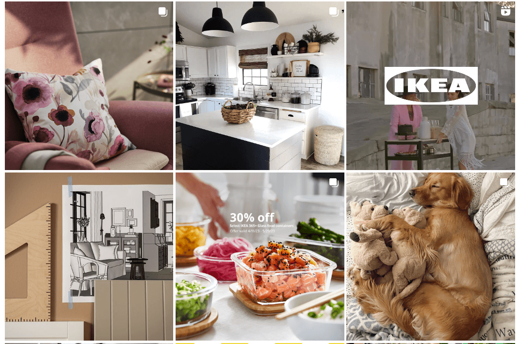 Instagram grid of IKEA 