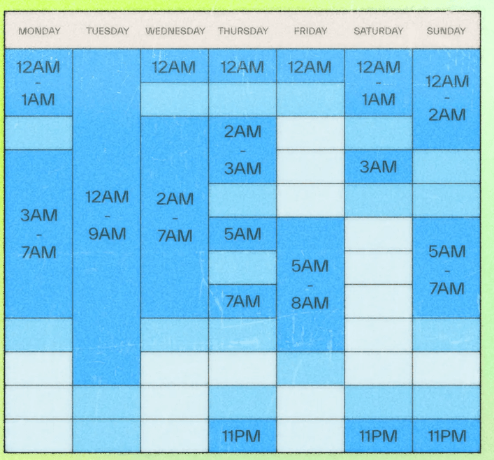 a blue and white Instagram best time for publishing schedule