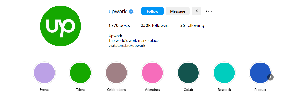 a freelance marketplace Instagram bio