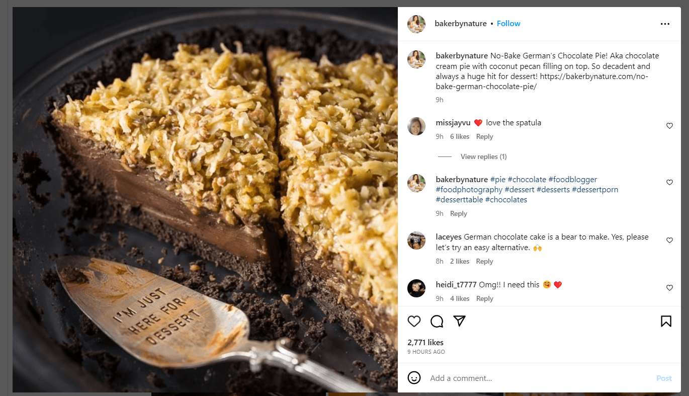 close up of a chocolate pie