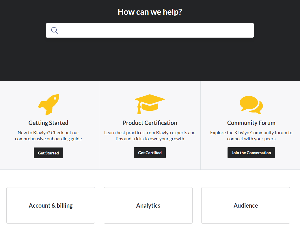 Klaviyo's Help Center