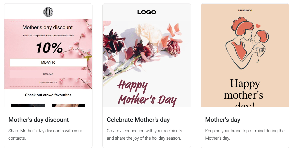 Omnisend email templates for Mother's Day