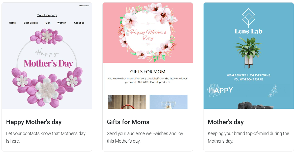 Omnisend email templates for Mother's Day