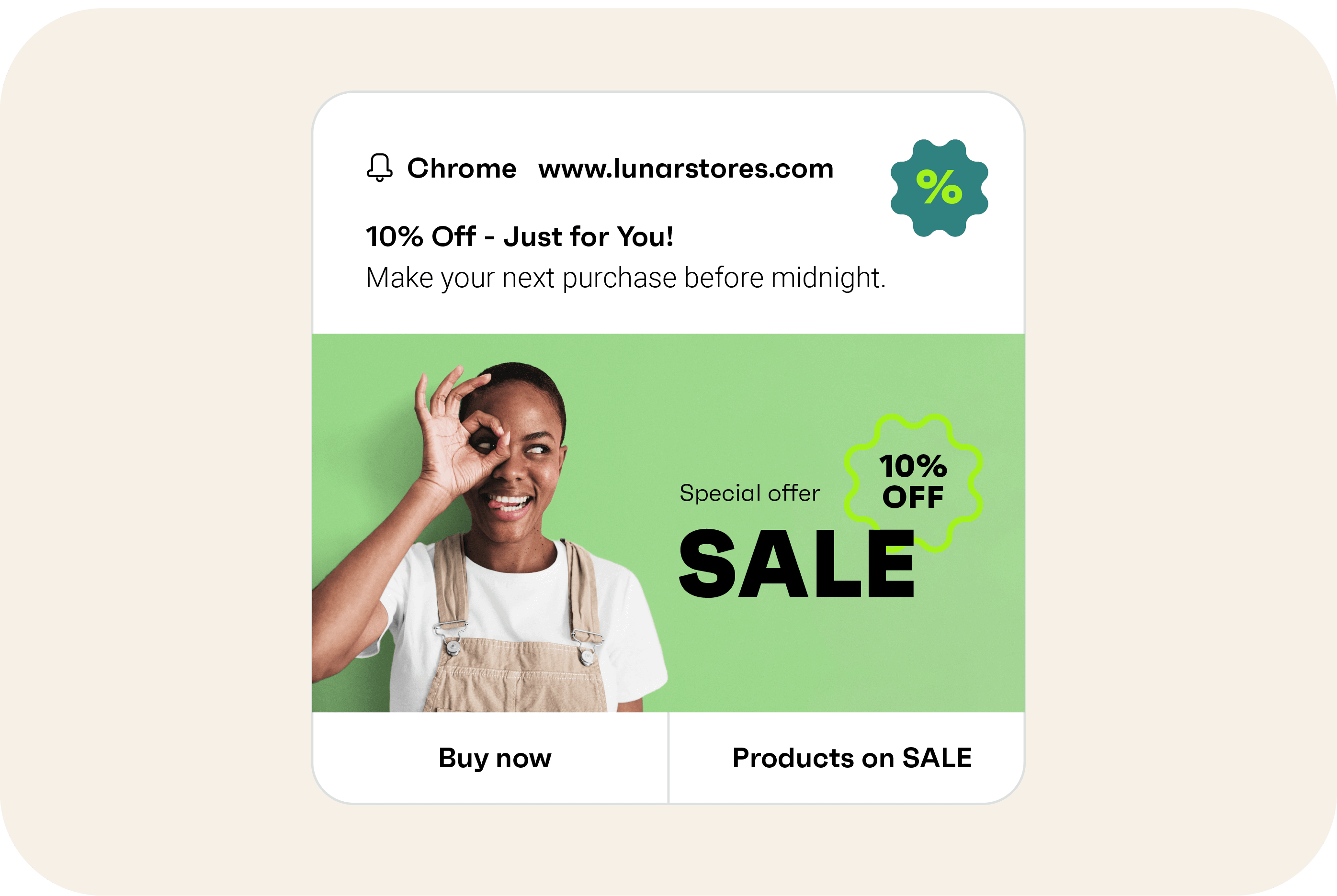 an example of sales promotion push notification