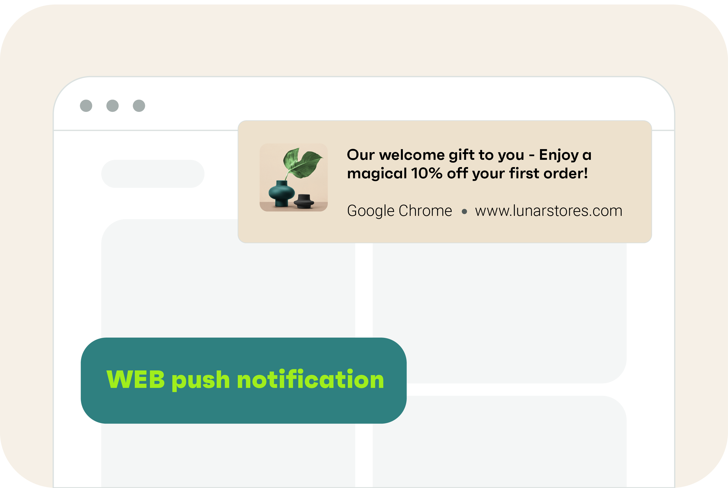 an example of web push notification