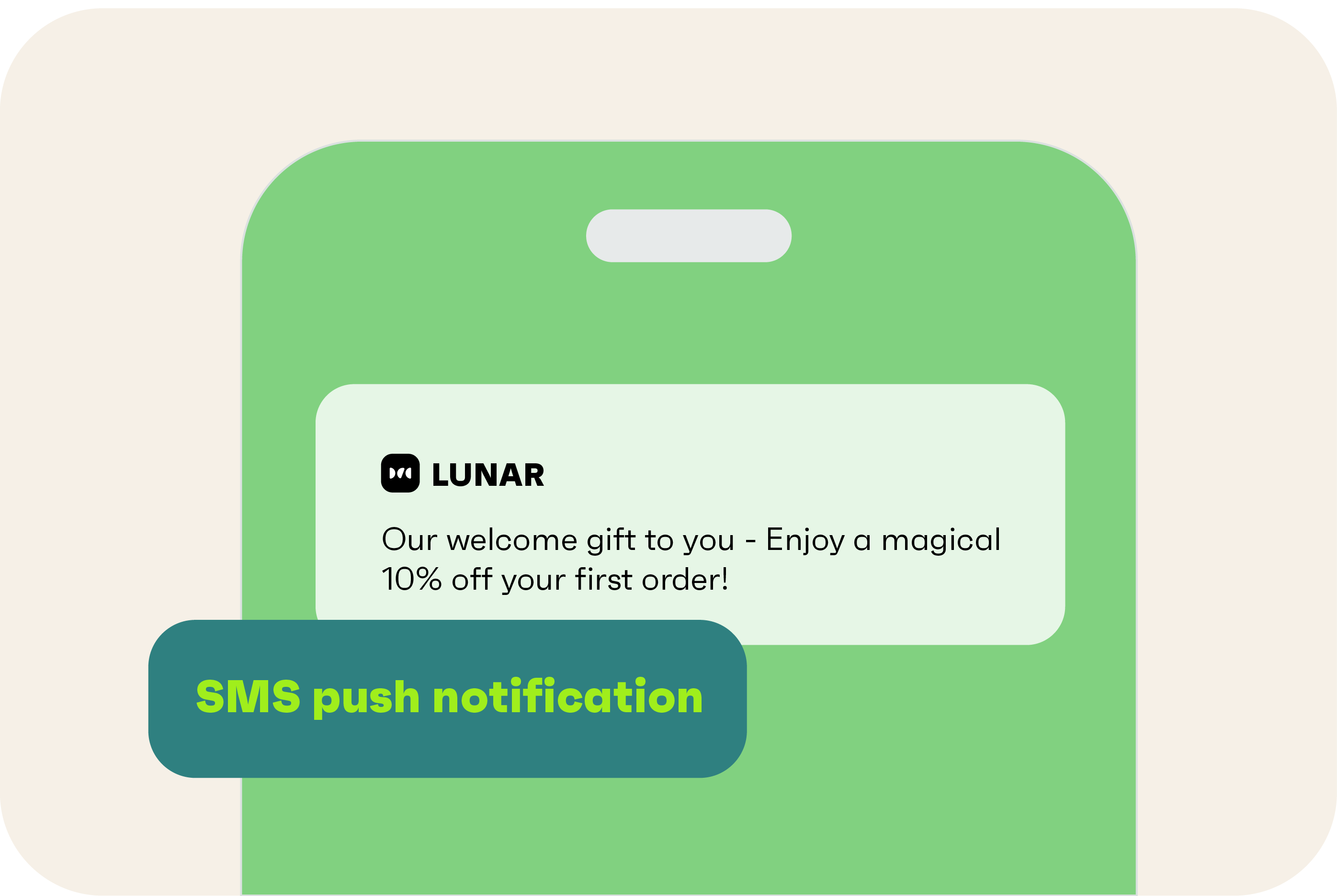 an example of mobile SMS push notification