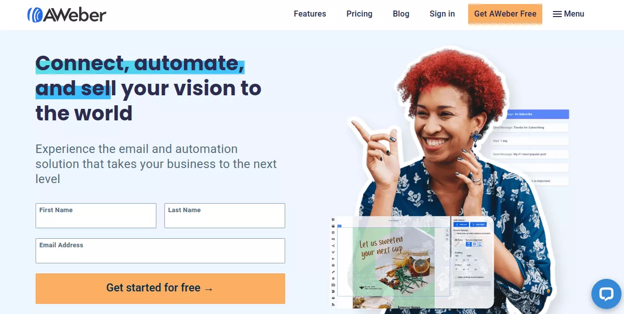 AWeber homepage