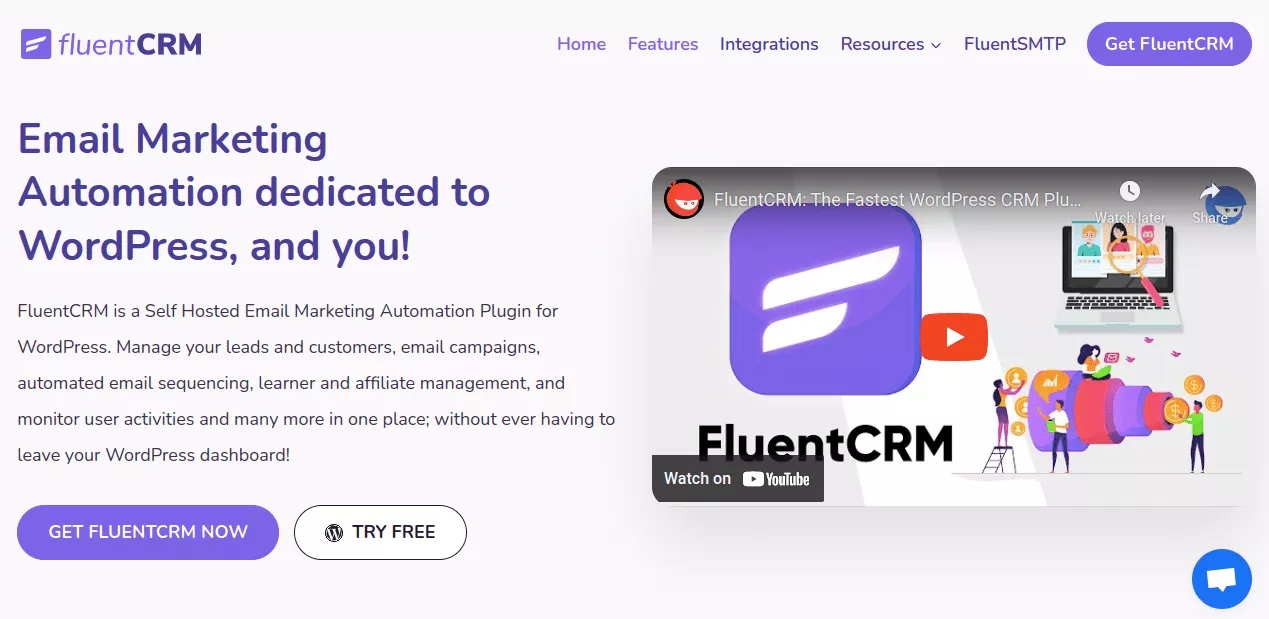 FluentCRM homepage