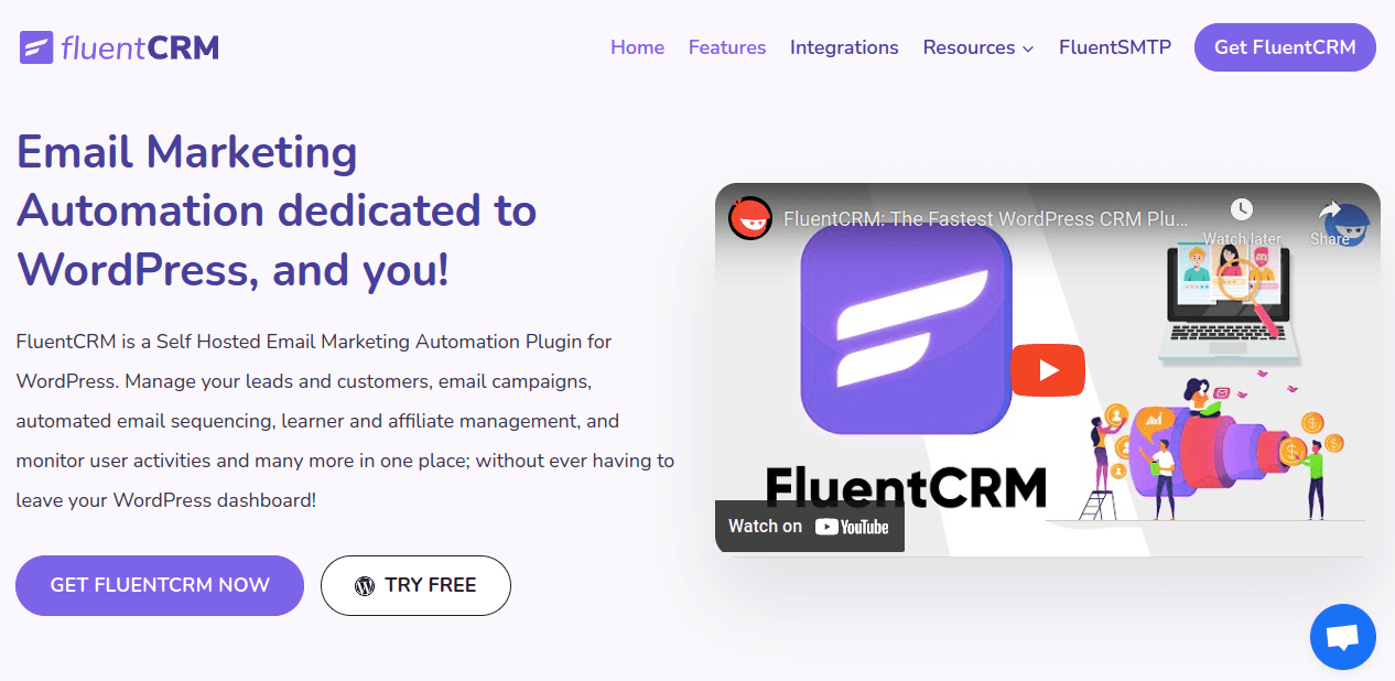 FluentCRM homepage