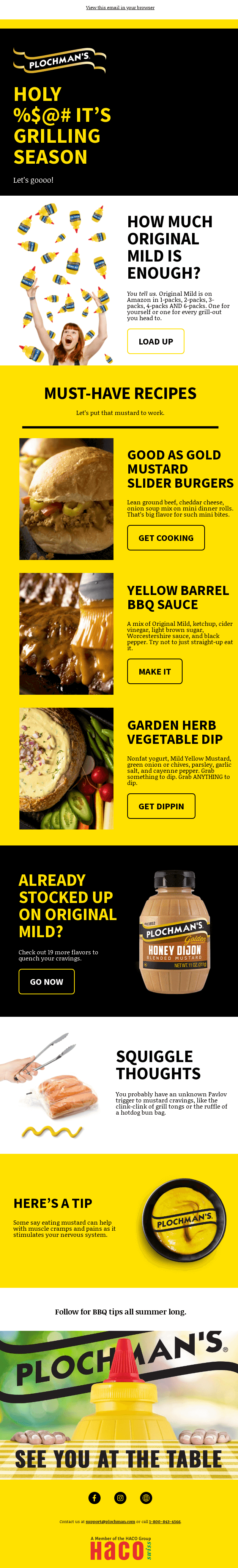 Plochman Mustard’s newsletter