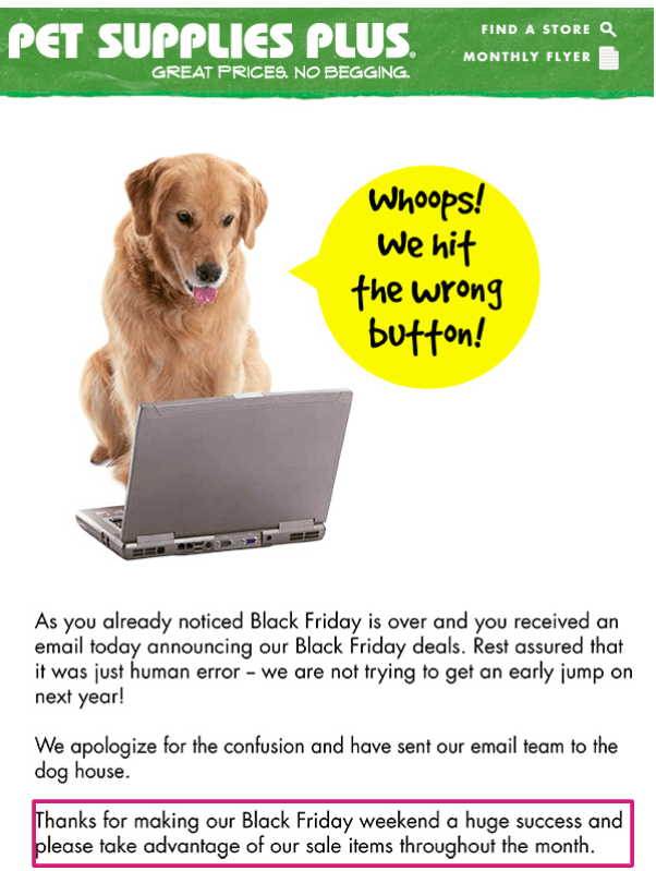 apology email ending on a positive note