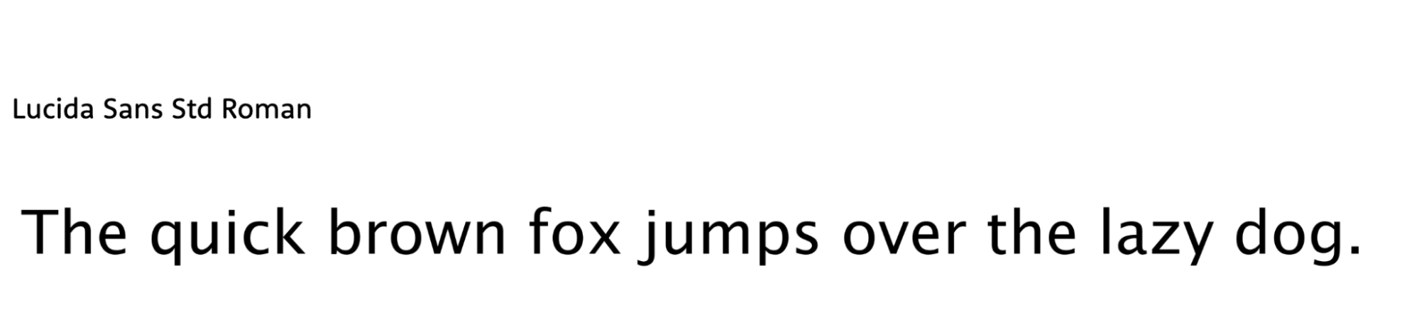 an example of a sentence in Lucida font