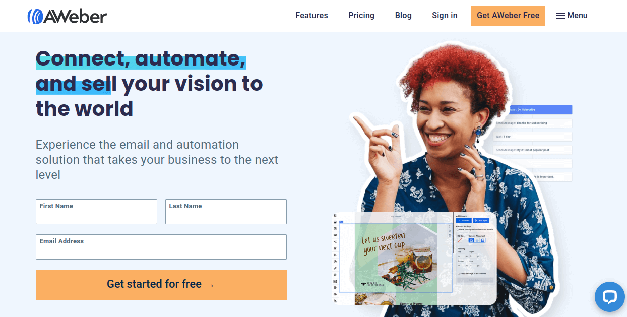 AWeber homepage