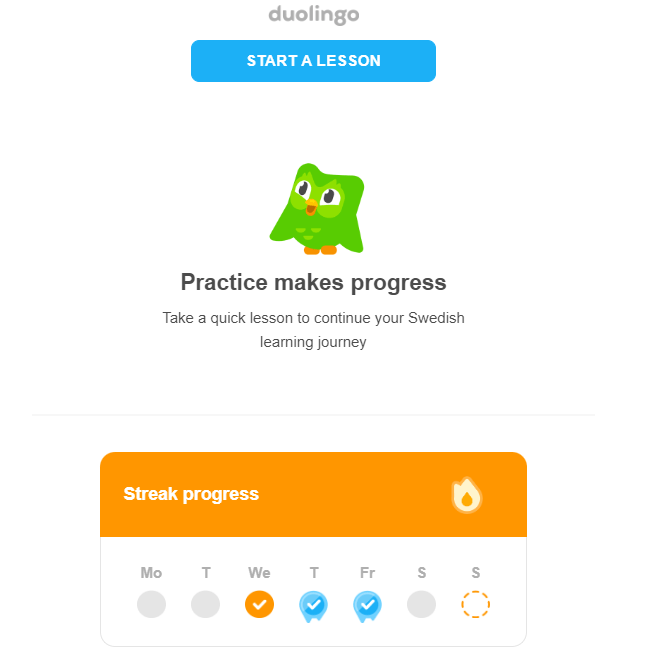 Duolingo's inactive user email