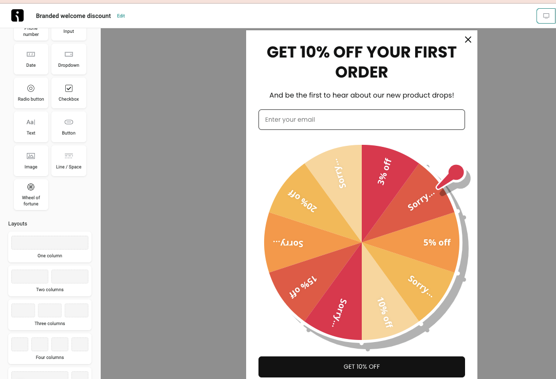 Omnisend email campaign features
